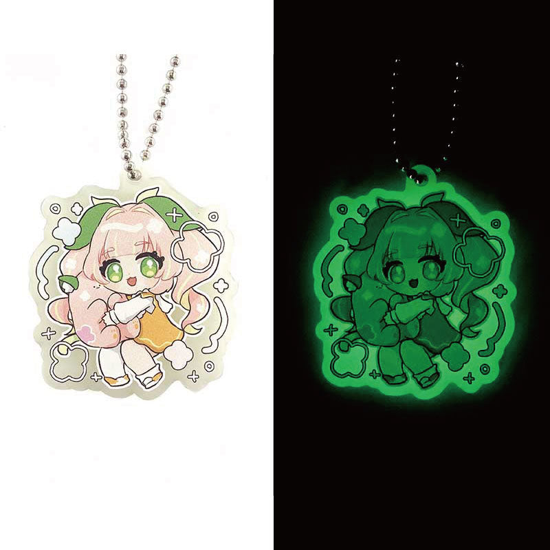 蓄光アクリルキーホルダー (Freeカット)