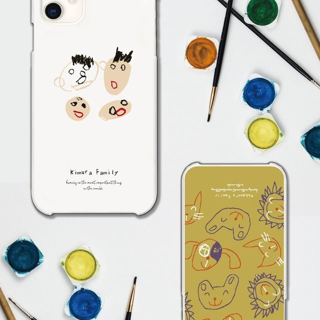 【撮って・送って・かんたん作製】 名入れ キッズアート スマートフォンケース (ほぼ全機種対応 - 18デザイン)