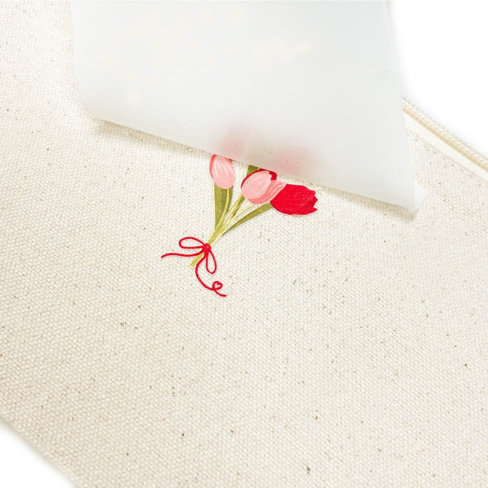 コットンキャンバスフラットポーチ (フェアトレード - Mサイズ)