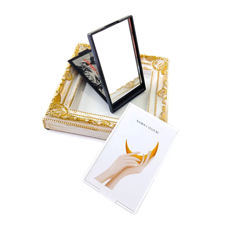 ポケットミラー (ホワイト - ブラック)