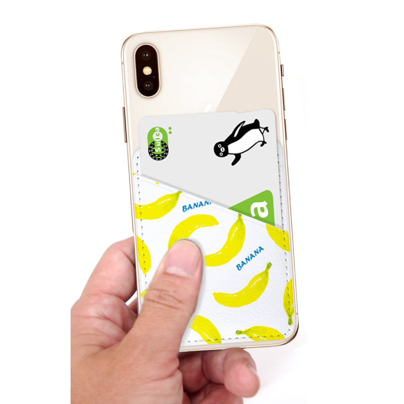 スマホ用 カードポケット (ブラック - ホワイト).
